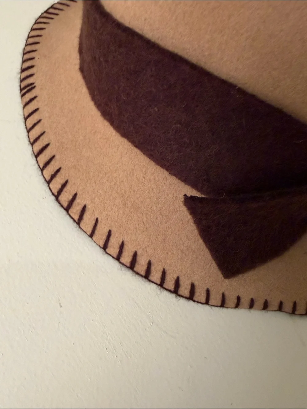 Alessandra Bacci Firenze Camel Hat w/ Dark Brown Band